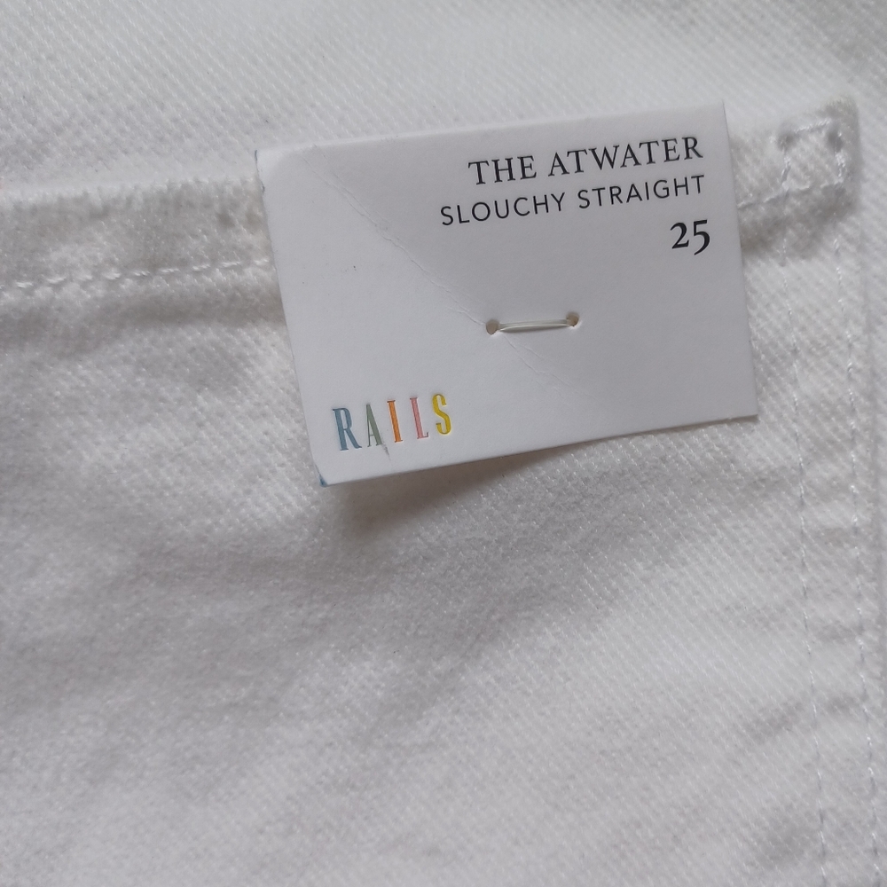 Rails Atwater Slouchy Straight Jeans White Blanche 25W NWT High Rise Boho - Picture 11 of 15